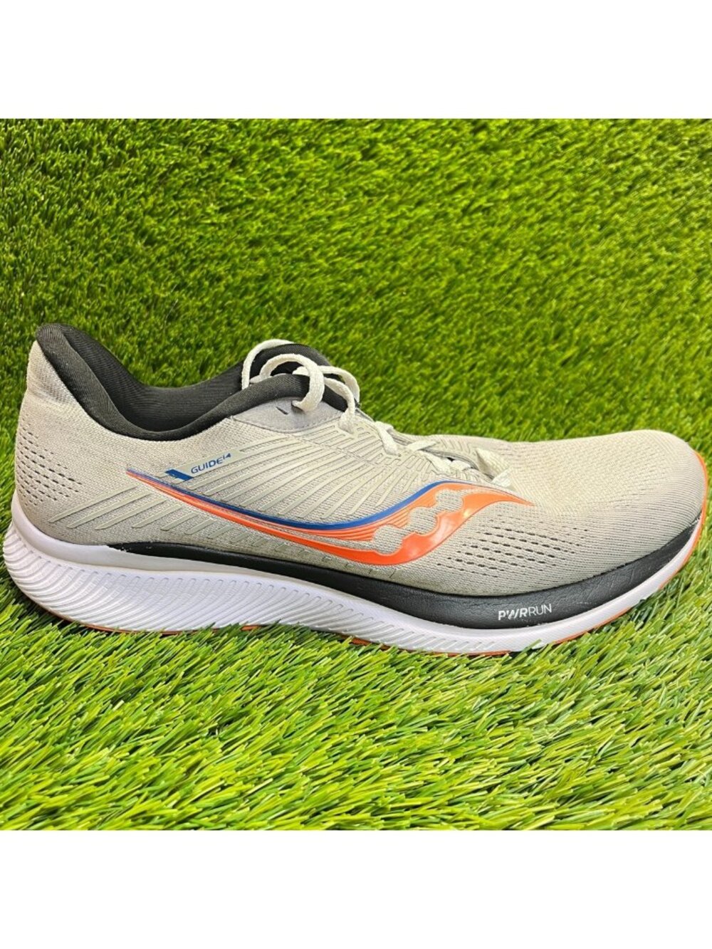 Saucony Guide 14 Jackalope Mens Size 11 Gray Orange White Running Shoes Sneakers